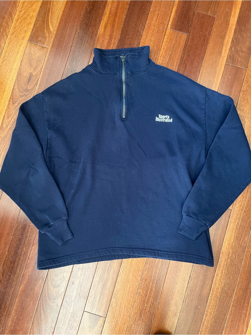 Vintage 80s 90s Sports Illustrated Embroidered 1/4 Zip Sweatshirt XL
